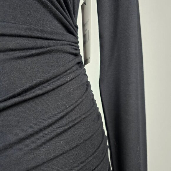Dex Black Ruched Mini Dress Size S - Picture 3 of 5